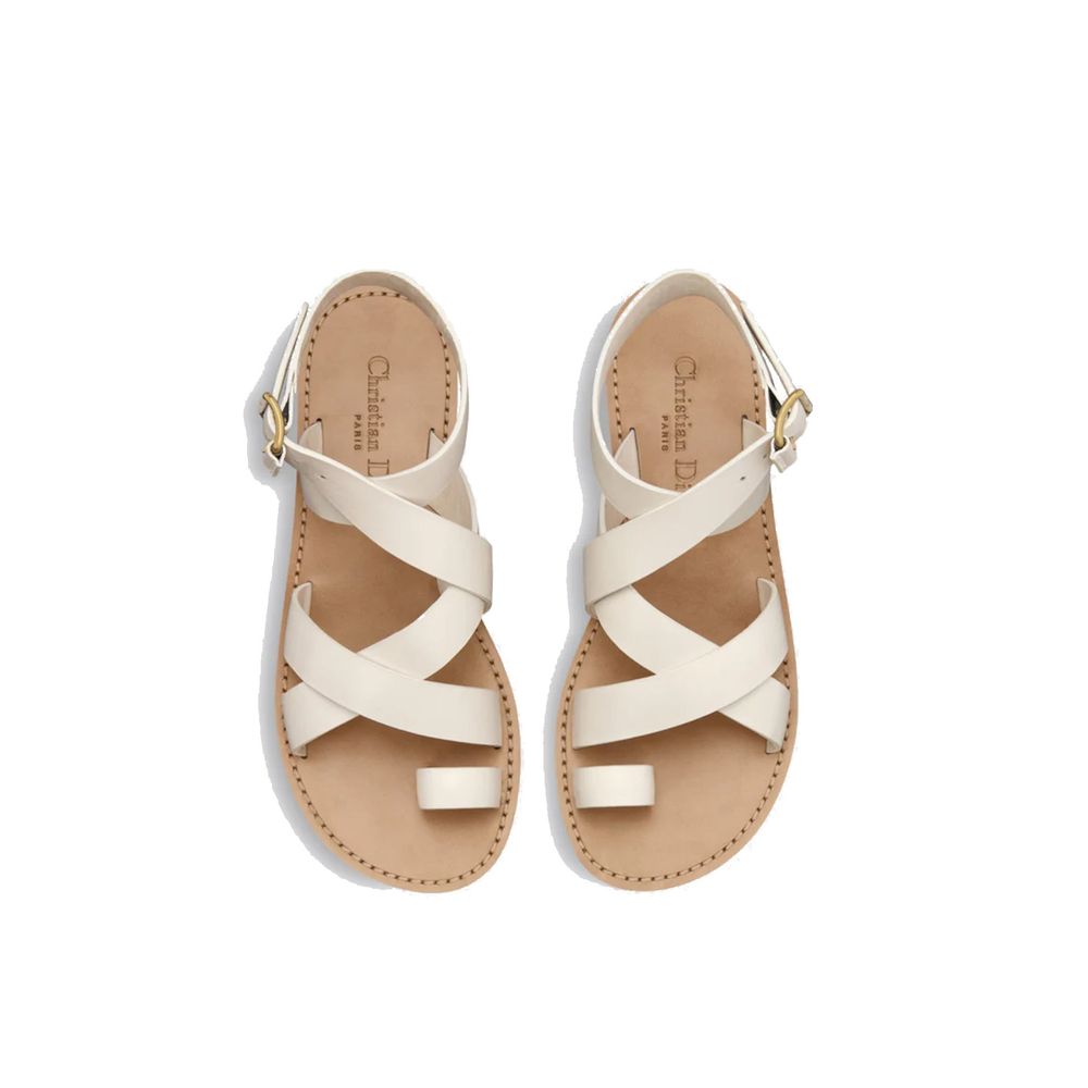 Flache Dior Sun-Ledersandalen