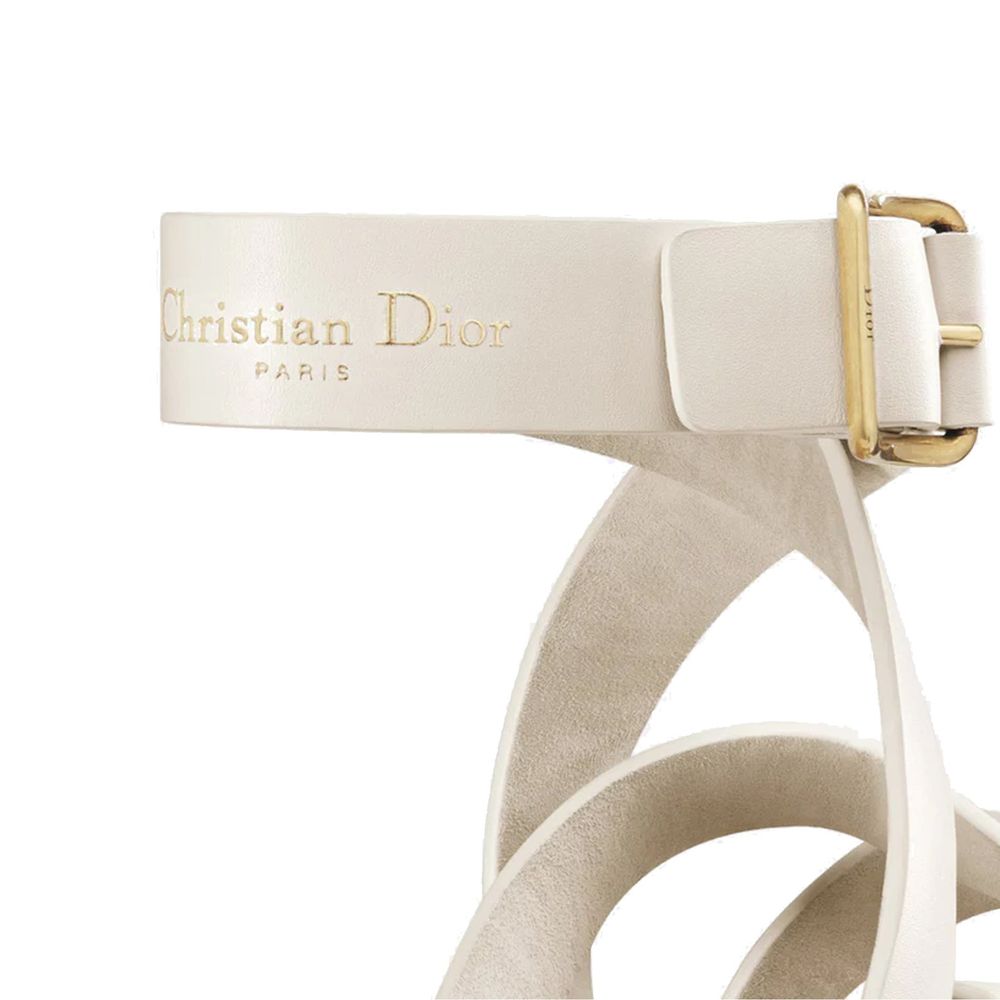 Flache Dior Sun-Ledersandalen