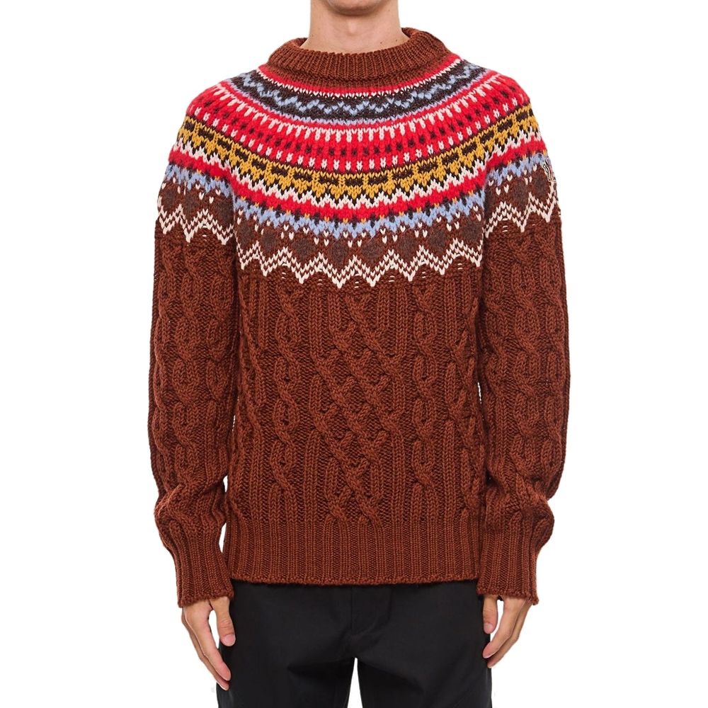Pull en laine torsadée Moncler Grenoble Fair Isle Intarsia
