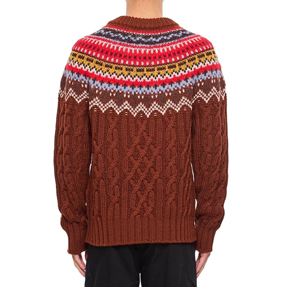 Pull en laine torsadée Moncler Grenoble Fair Isle Intarsia