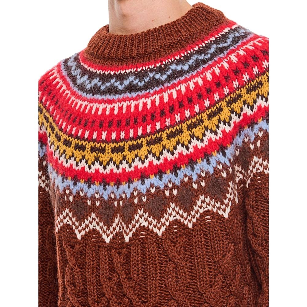 Pull en laine torsadée Moncler Grenoble Fair Isle Intarsia