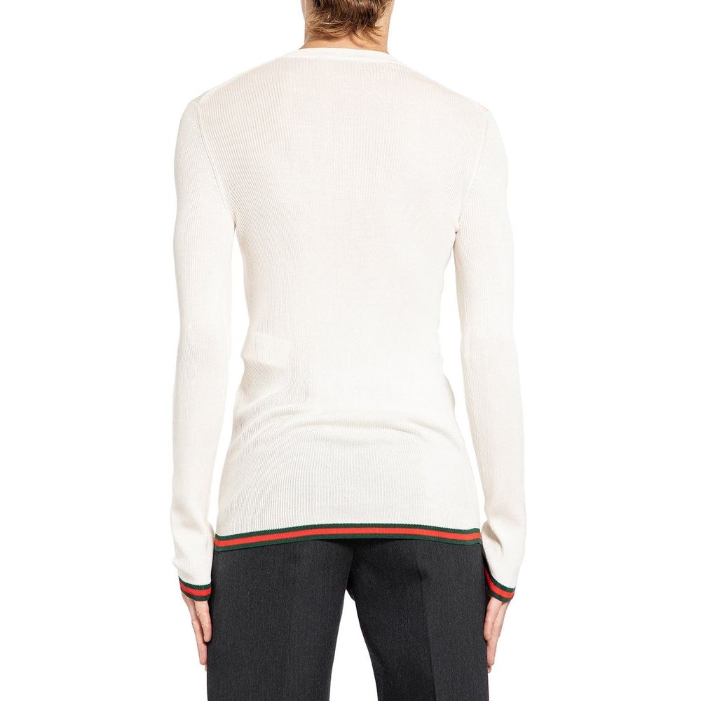 Gucci T-Shirt aus gerippter Seide