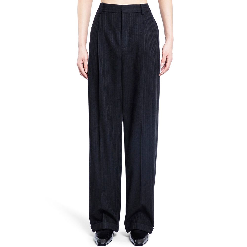 Saint Laurent – Gestreifte Hose aus Kaschmir und Wollflanell im Stil der 90er
