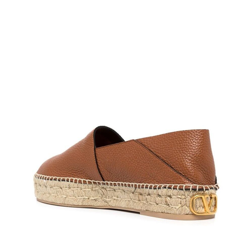 Valentino Garavani Espadrilles aus Leder mit Logoplakette