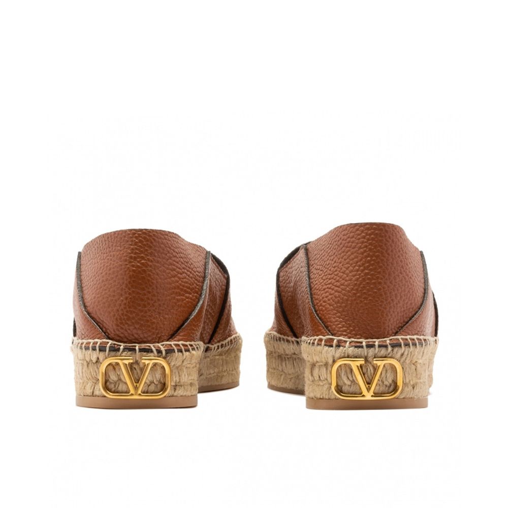 Valentino Garavani Espadrilles aus Leder mit Logoplakette