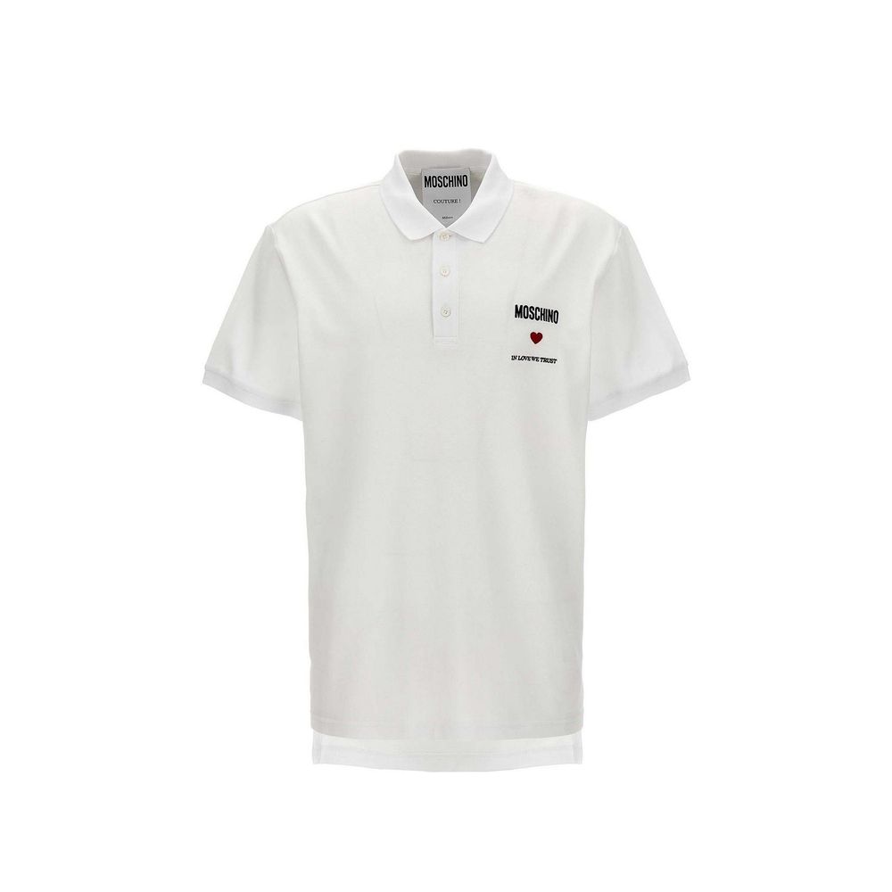 Moschino Couture „In Love We Trust“-Poloshirt aus Baumwolle