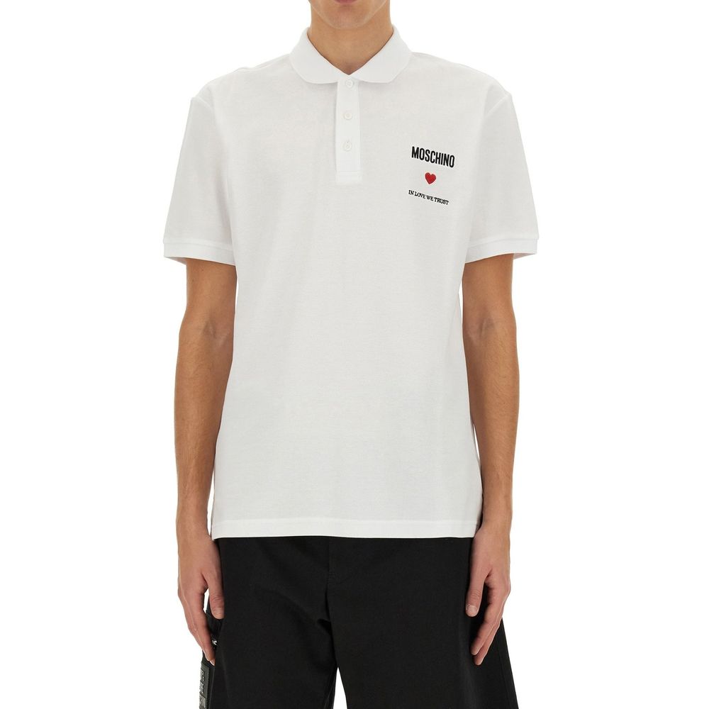Moschino Couture „In Love We Trust“-Poloshirt aus Baumwolle
