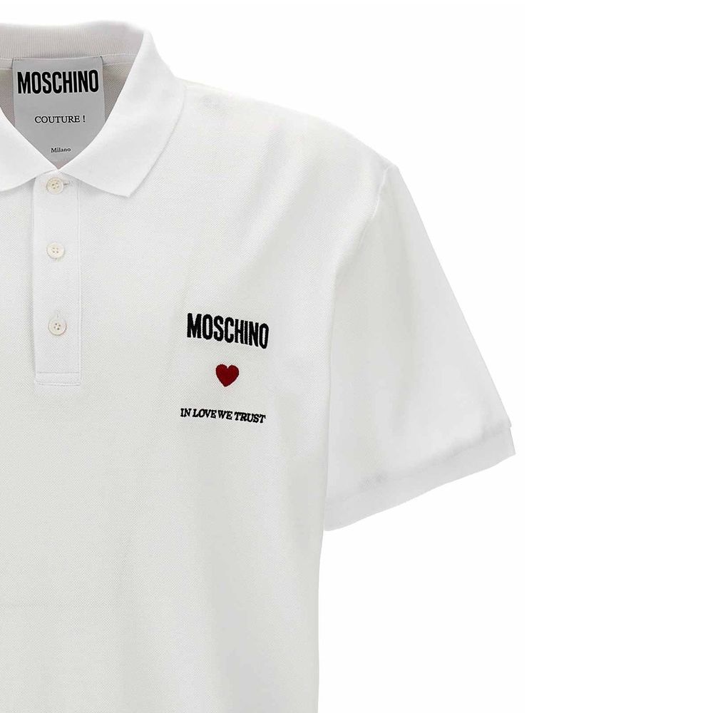 Moschino Couture „In Love We Trust“-Poloshirt aus Baumwolle