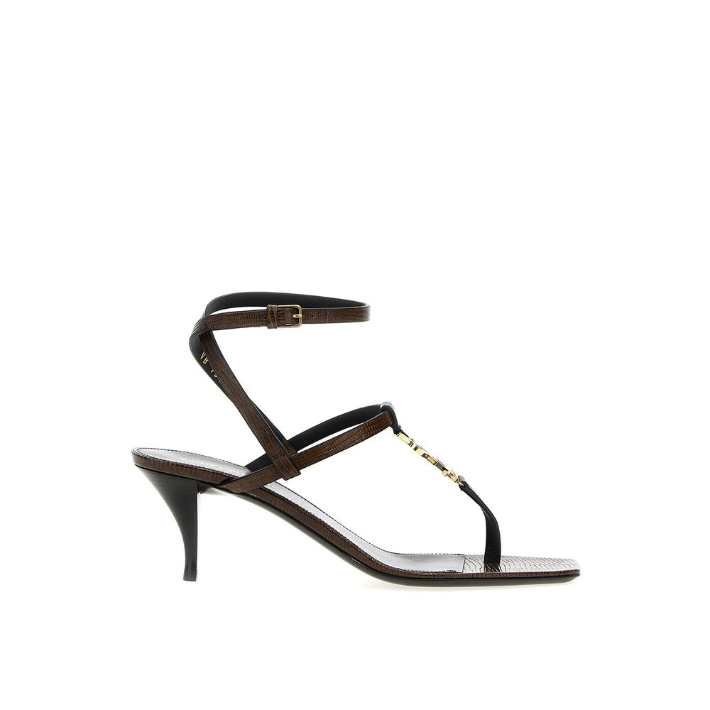 Saint Laurent Cassandra Flip-Flop-Sandalen aus Leder