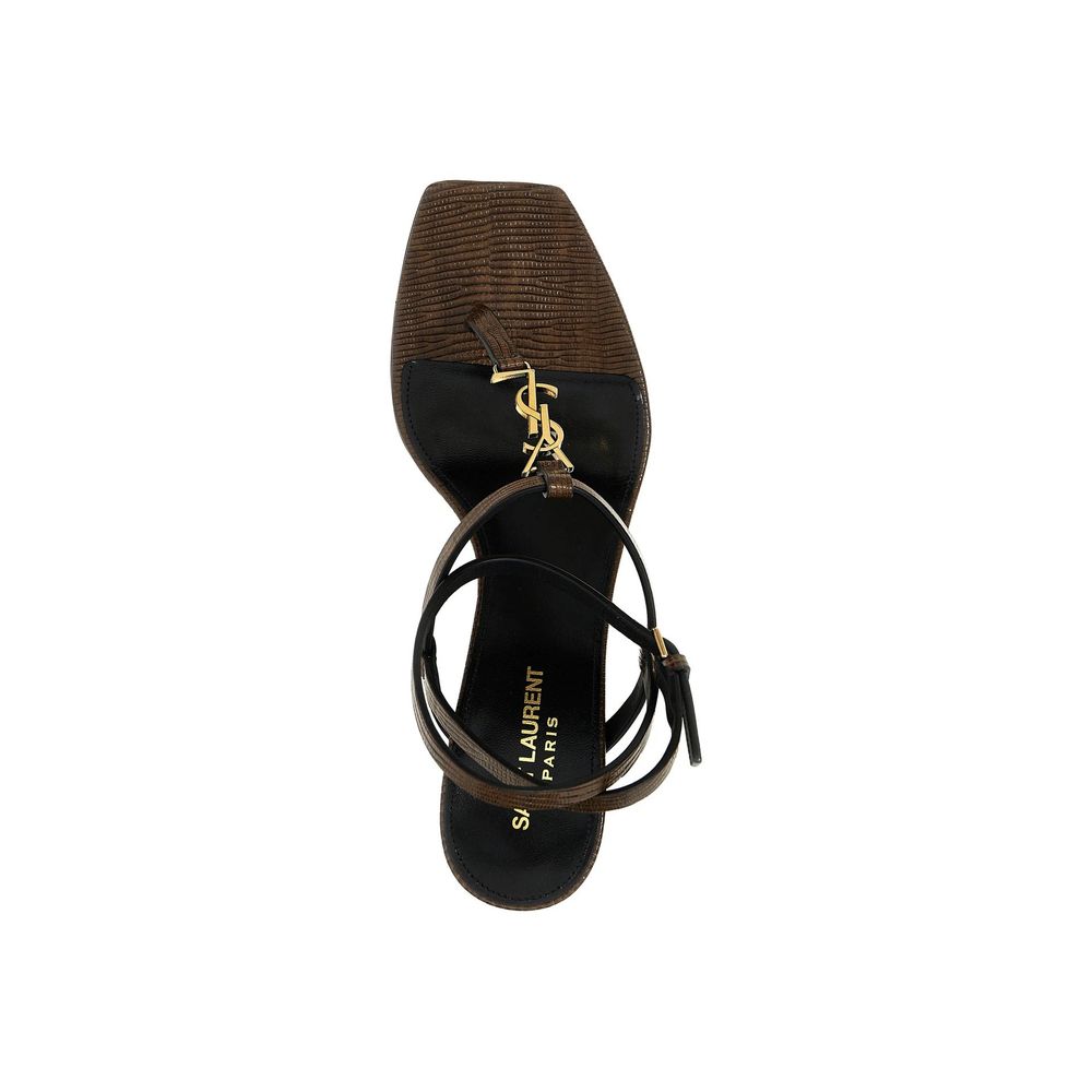 Saint Laurent Cassandra Flip-Flop-Sandalen aus Leder
