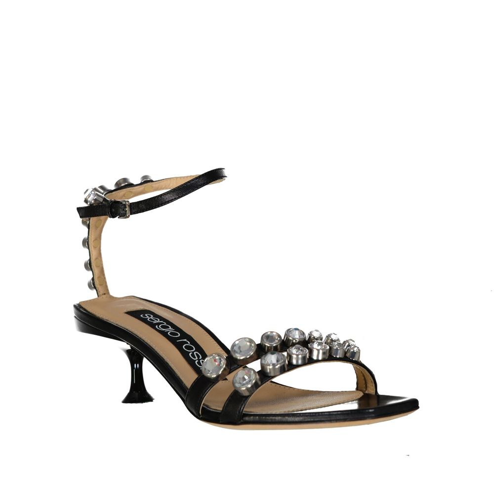 Sergio Rossi Ledersandalen mit Kristallen