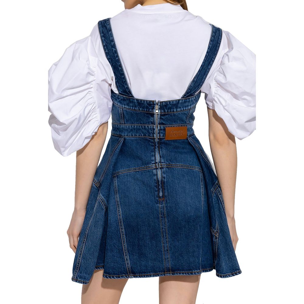 Mini-robe en jean Alexander McQueen