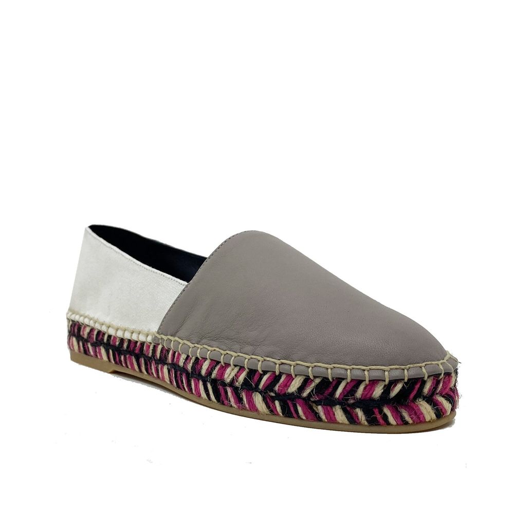 Cremefarbene Espadrilles aus Leder
