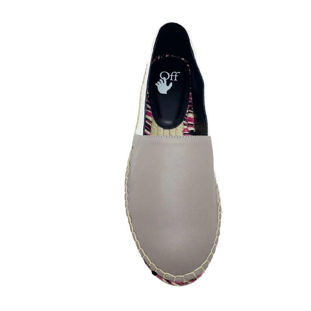Cremefarbene Espadrilles aus Leder