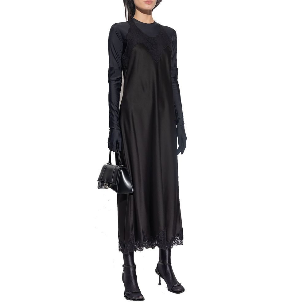 Robe midi à bretelles en satin Balenciaga