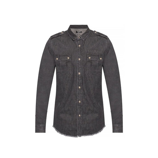 Chemise en jean de coton Balmain