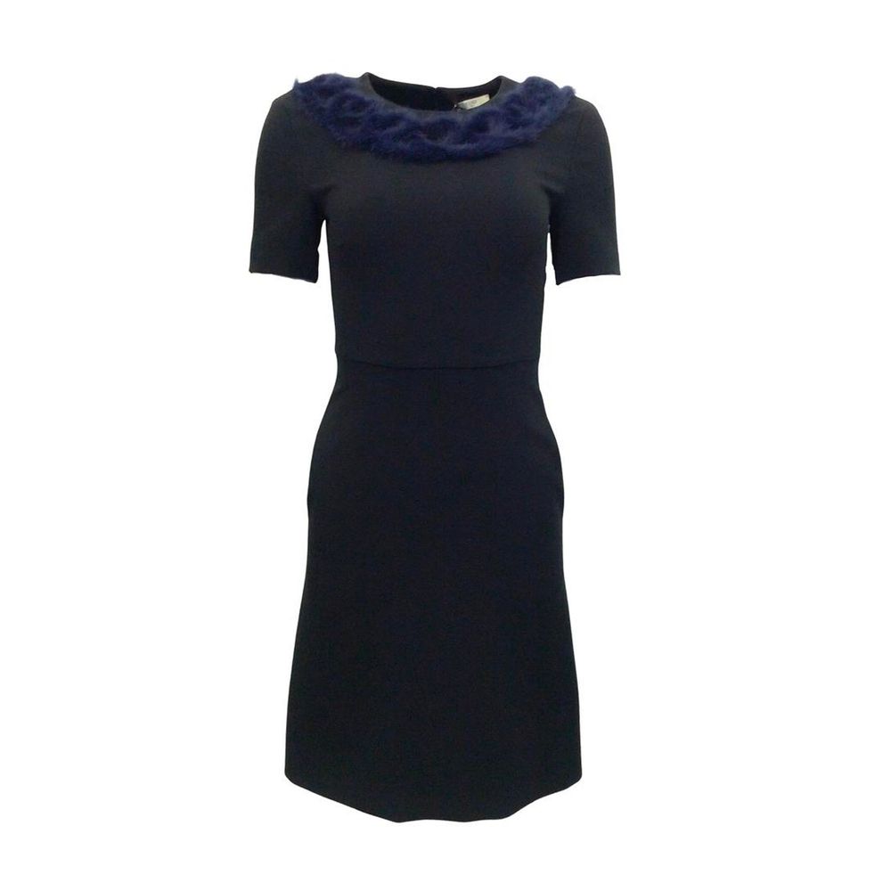 Fendi – Gestricktes Kleid mit Nerzkragen