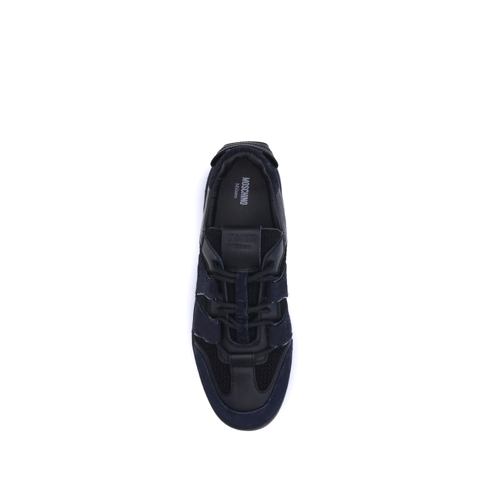 Baskets en cuir et mesh Moschino