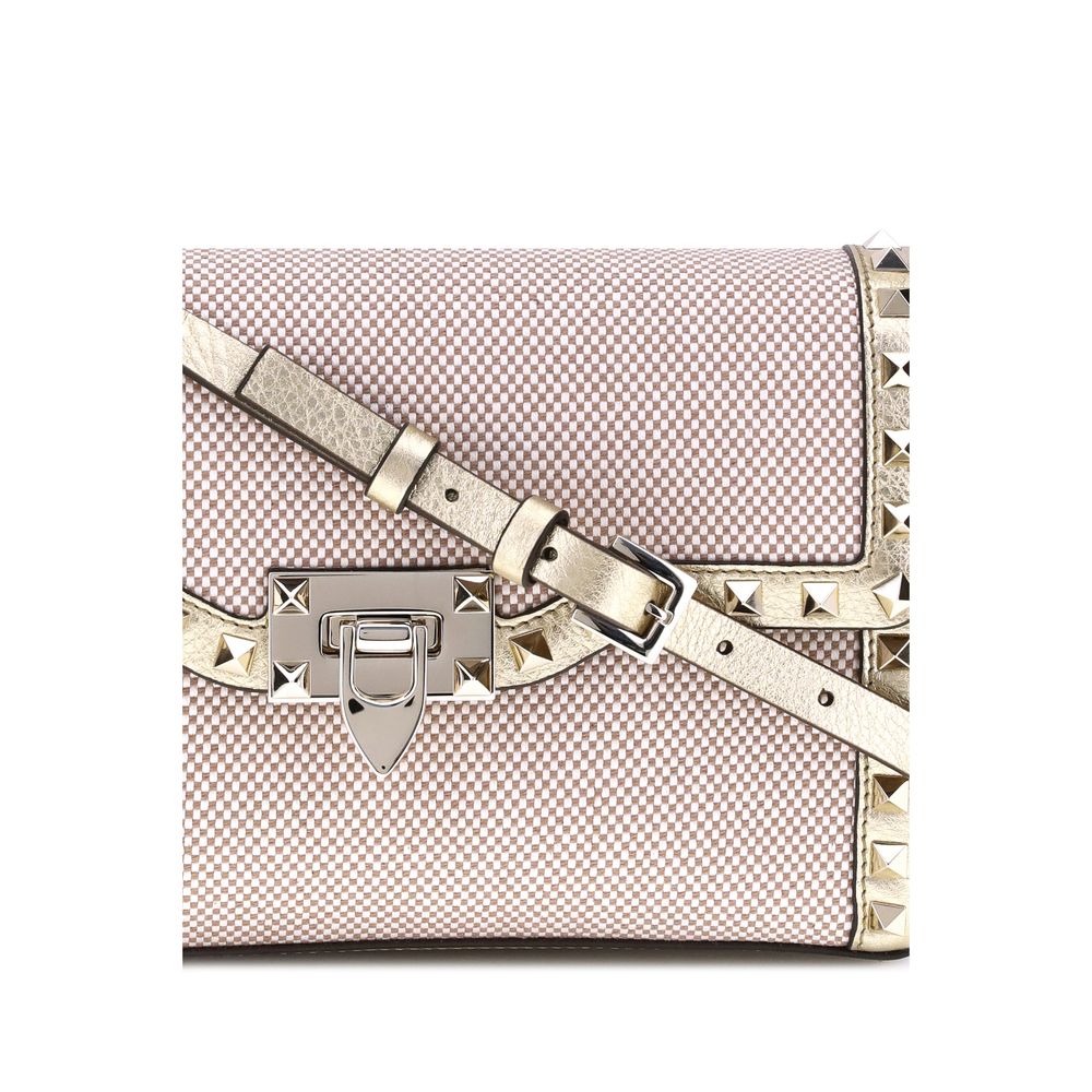 Valentino Garavani Kleine Rockstud-Schultertasche aus Canvas