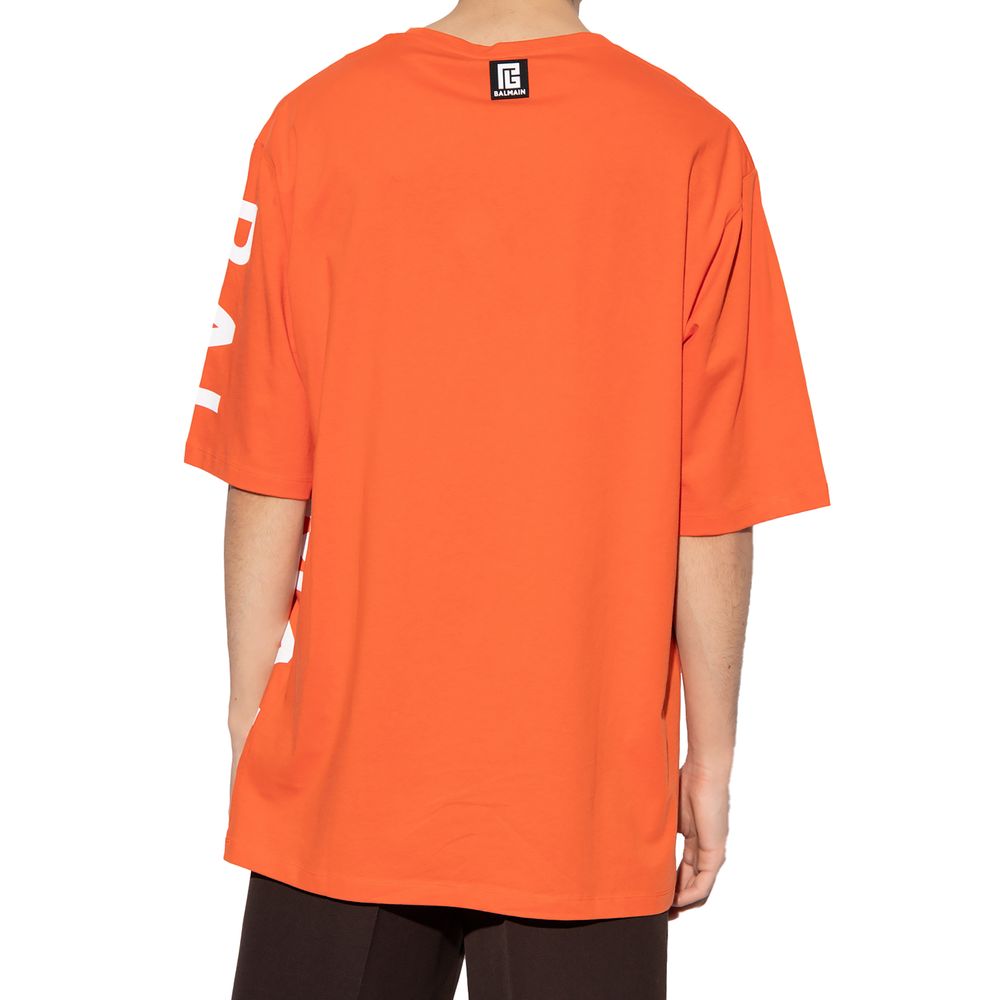 T-shirt en coton orange Balmain