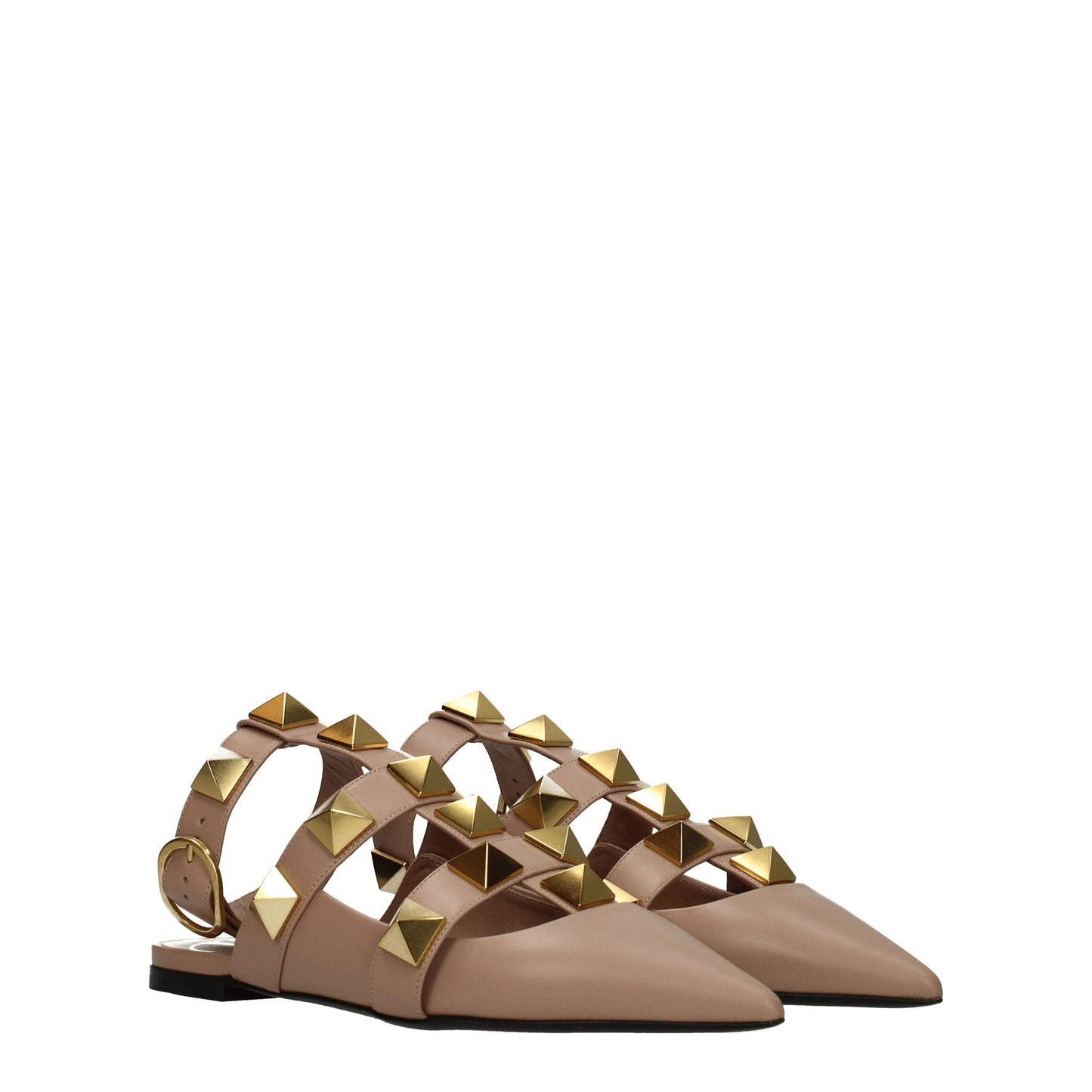Valentino Garavani – Flache Sandalen aus rosa Leder