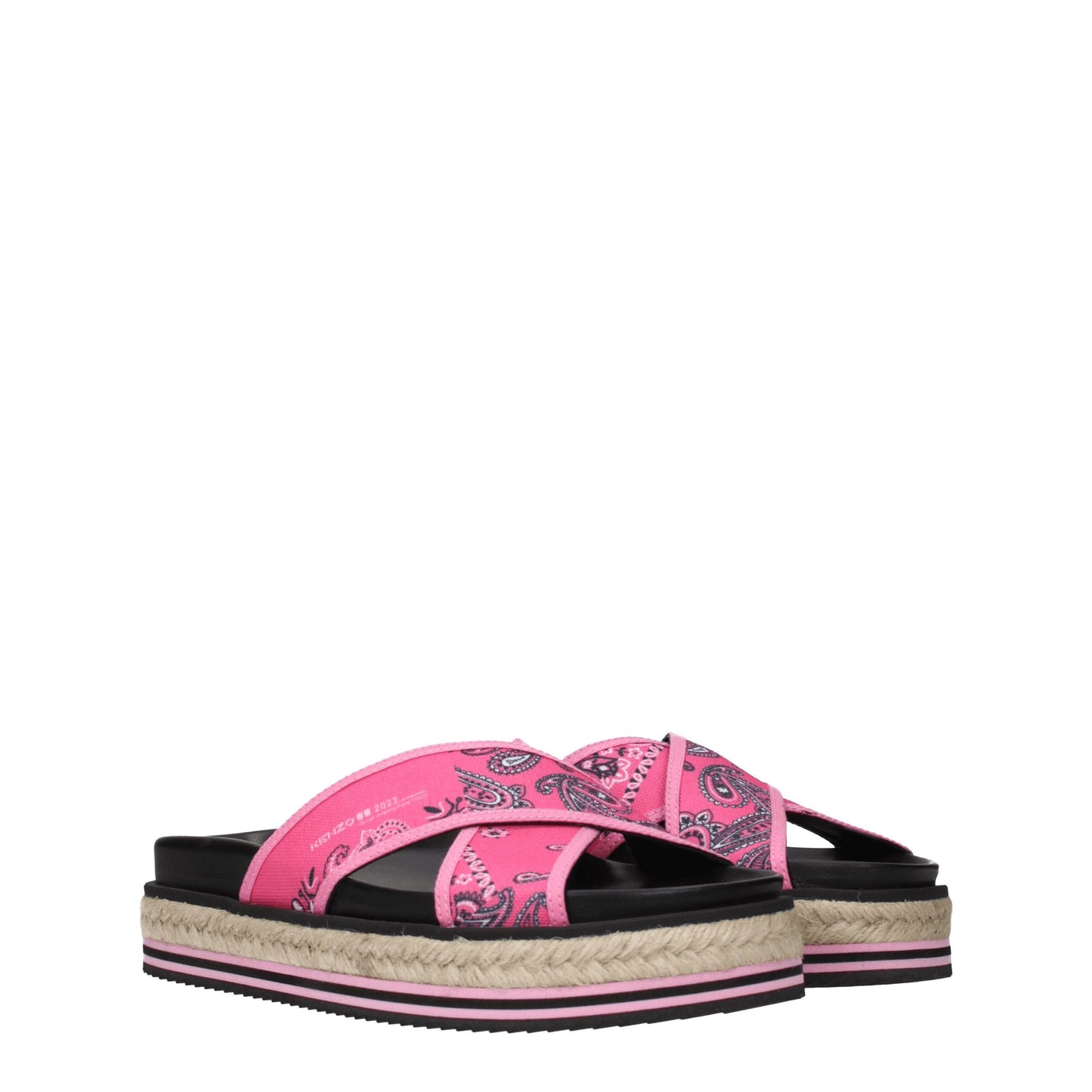 Kenzo Pink Stoff Hausschuhe Sandalen