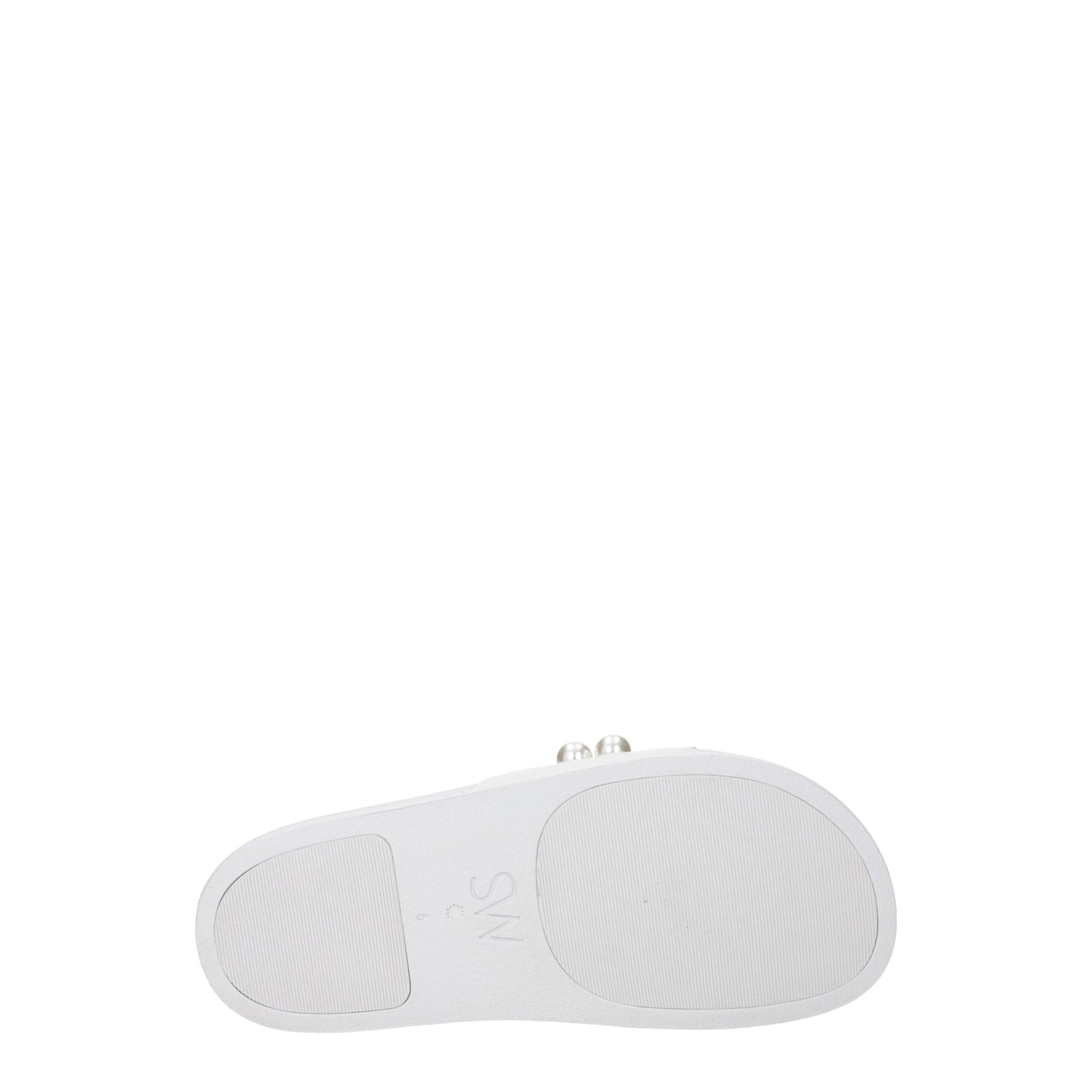 Stuart Weitzman – Weiße Leder-Slipper-Sandalen