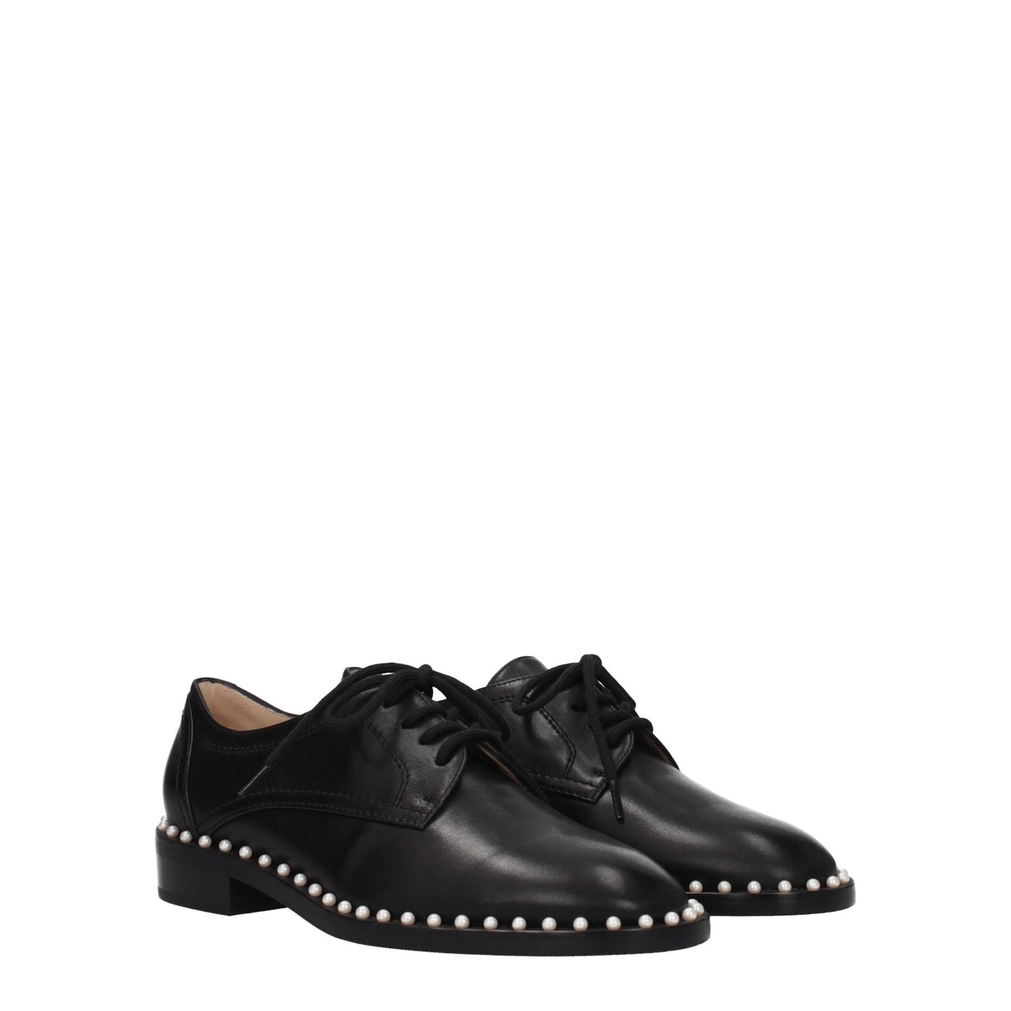 Stuart Weitzman – Oxfords und Derbys aus schwarzem Leder