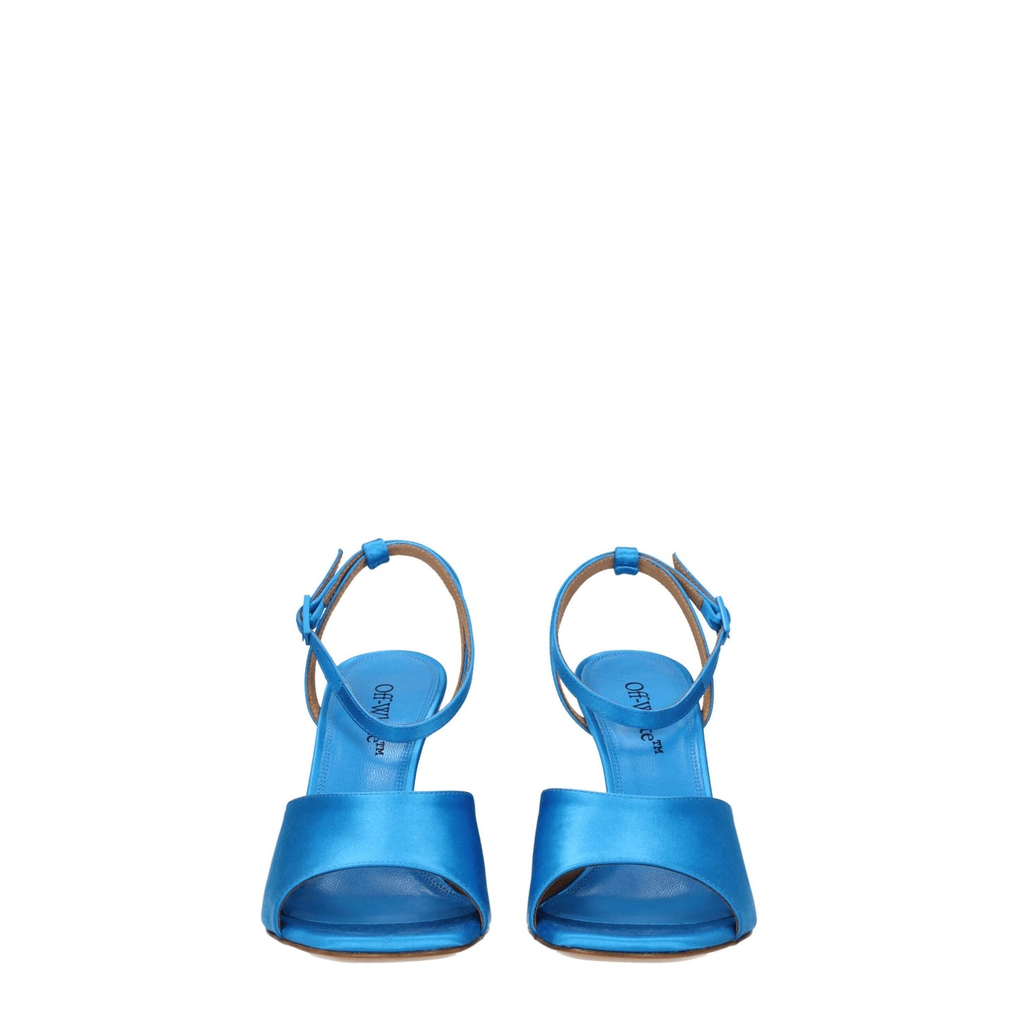 Off-White Blau Satin Stiletto Heels Sandalen
