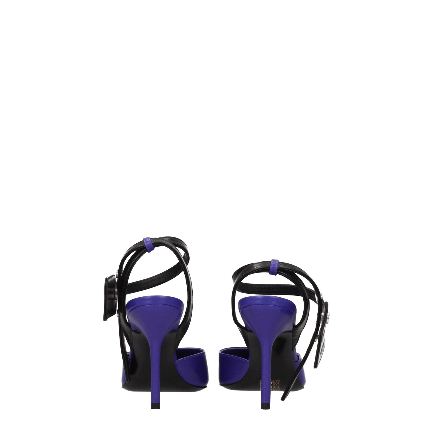Escarpins à talons hauts en cuir violet blanc cassé