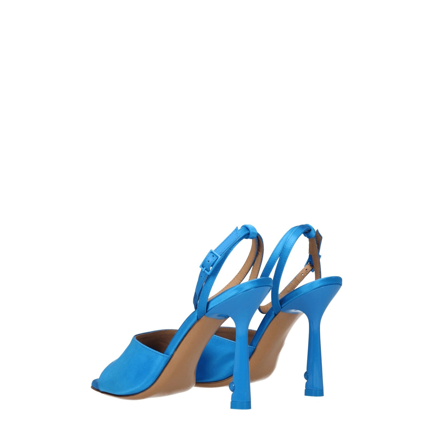 Off-White Blau Satin Stiletto Heels Sandalen