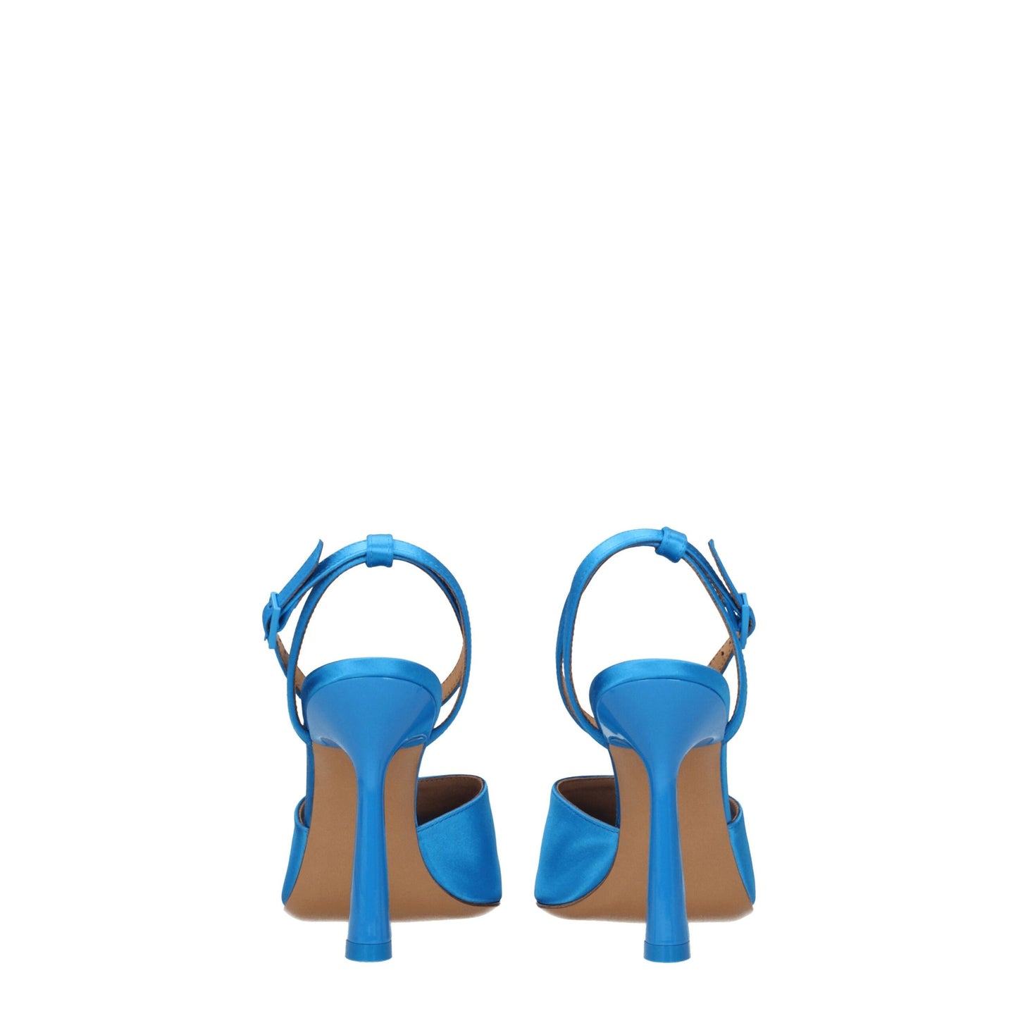 Off-White Blau Satin Stiletto Heels Sandalen