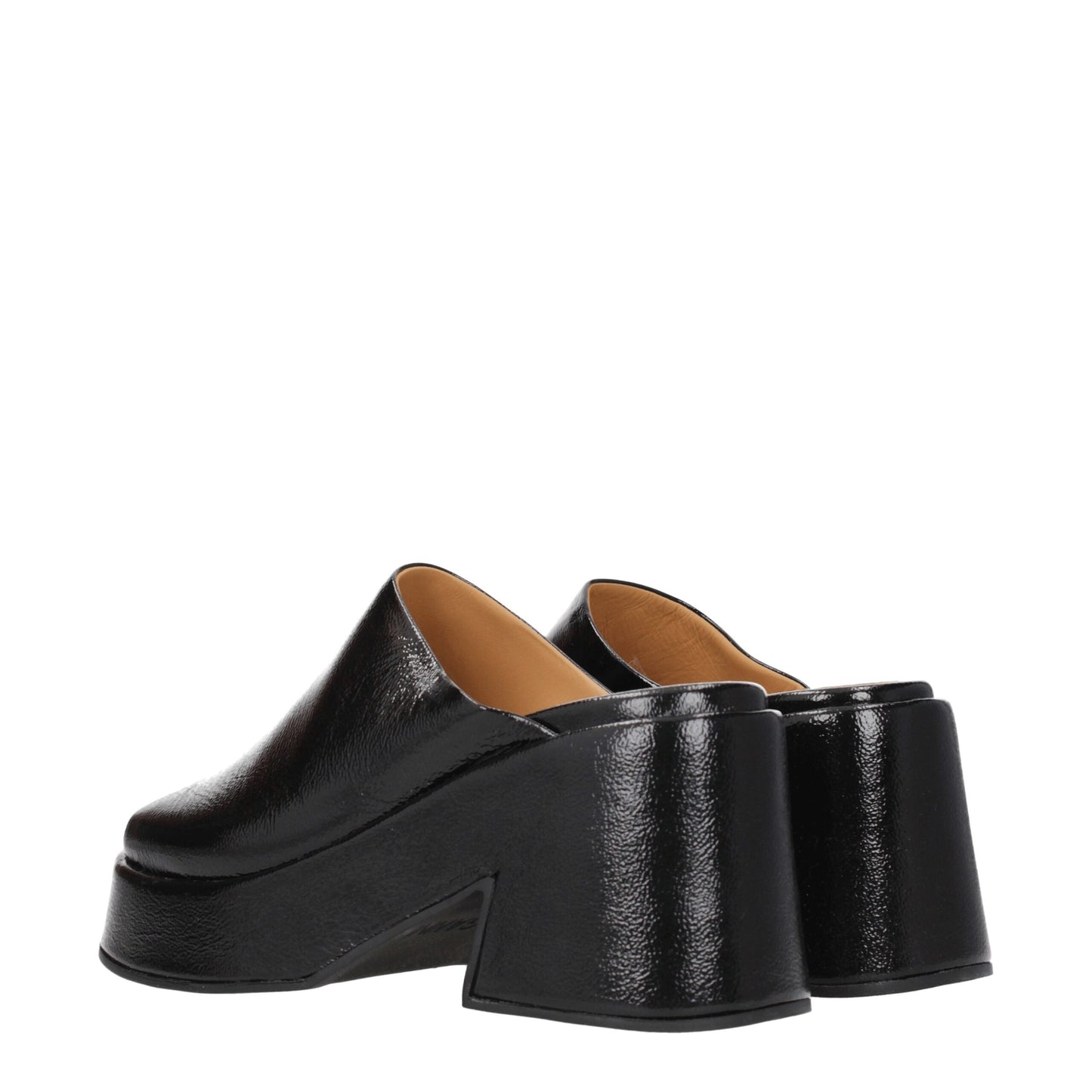 Ganni – Schwarze Leder-Slipper-Sandalen