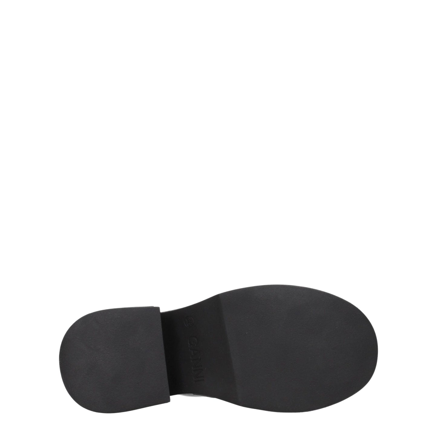 Ganni – Schwarze Leder-Slipper-Sandalen