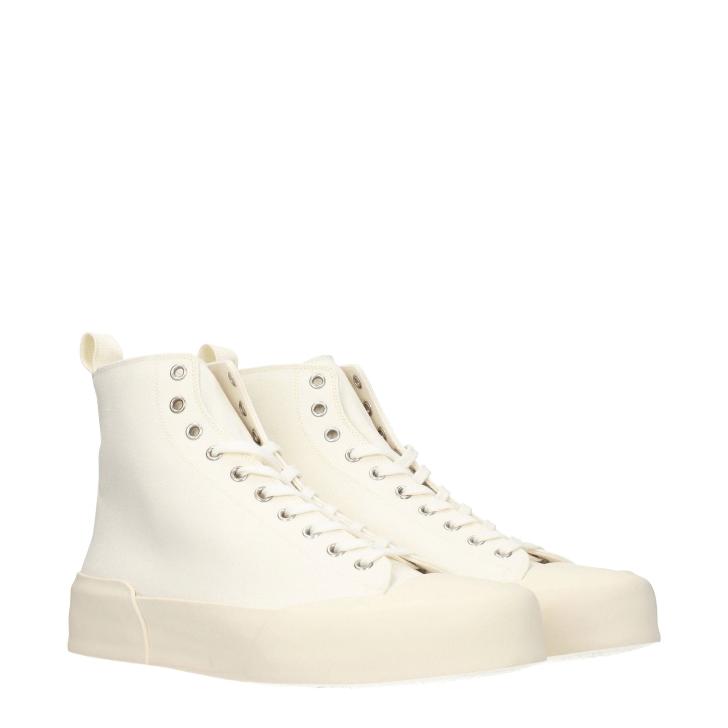 Baskets montantes en tissu beige Jil Sander