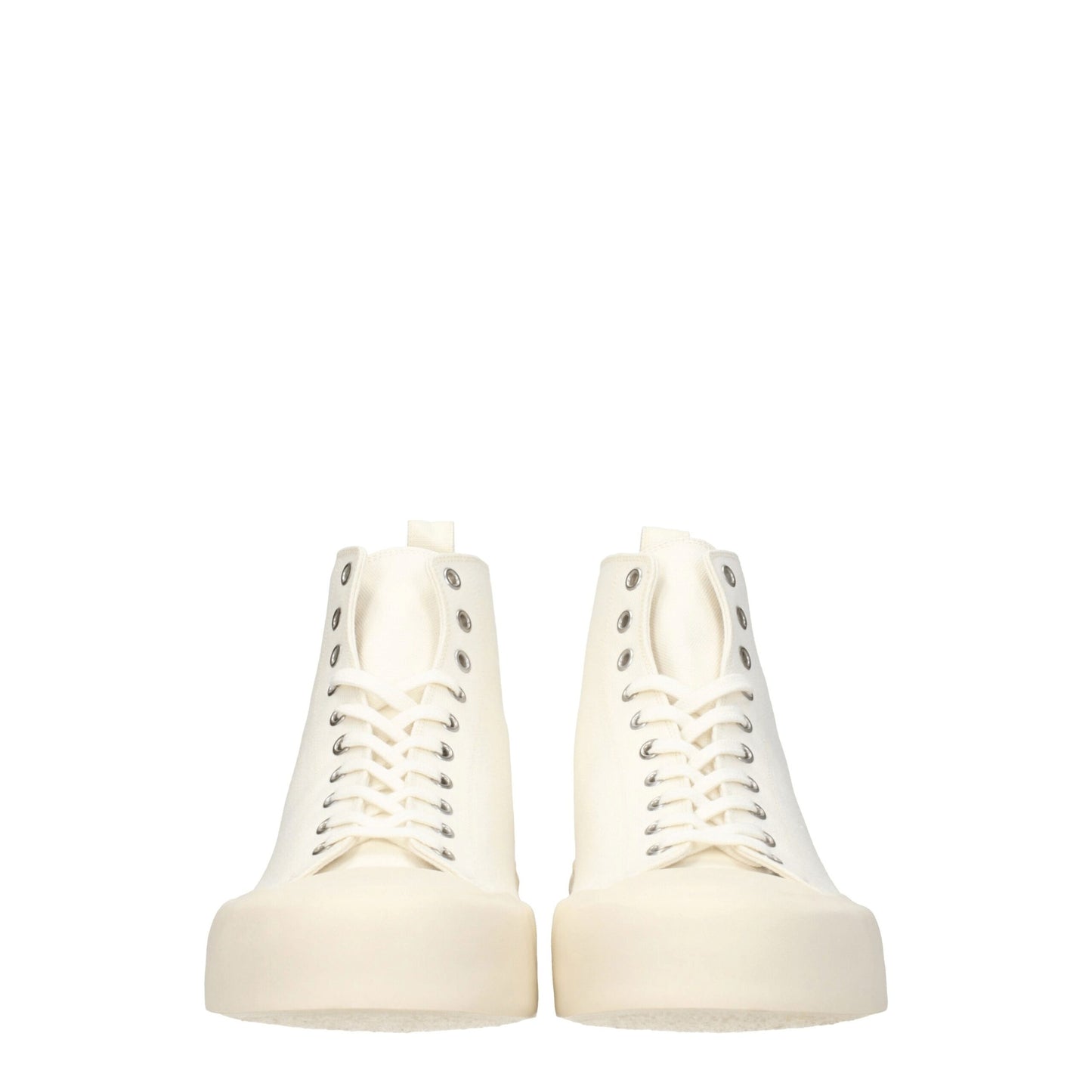 Baskets montantes en tissu beige Jil Sander