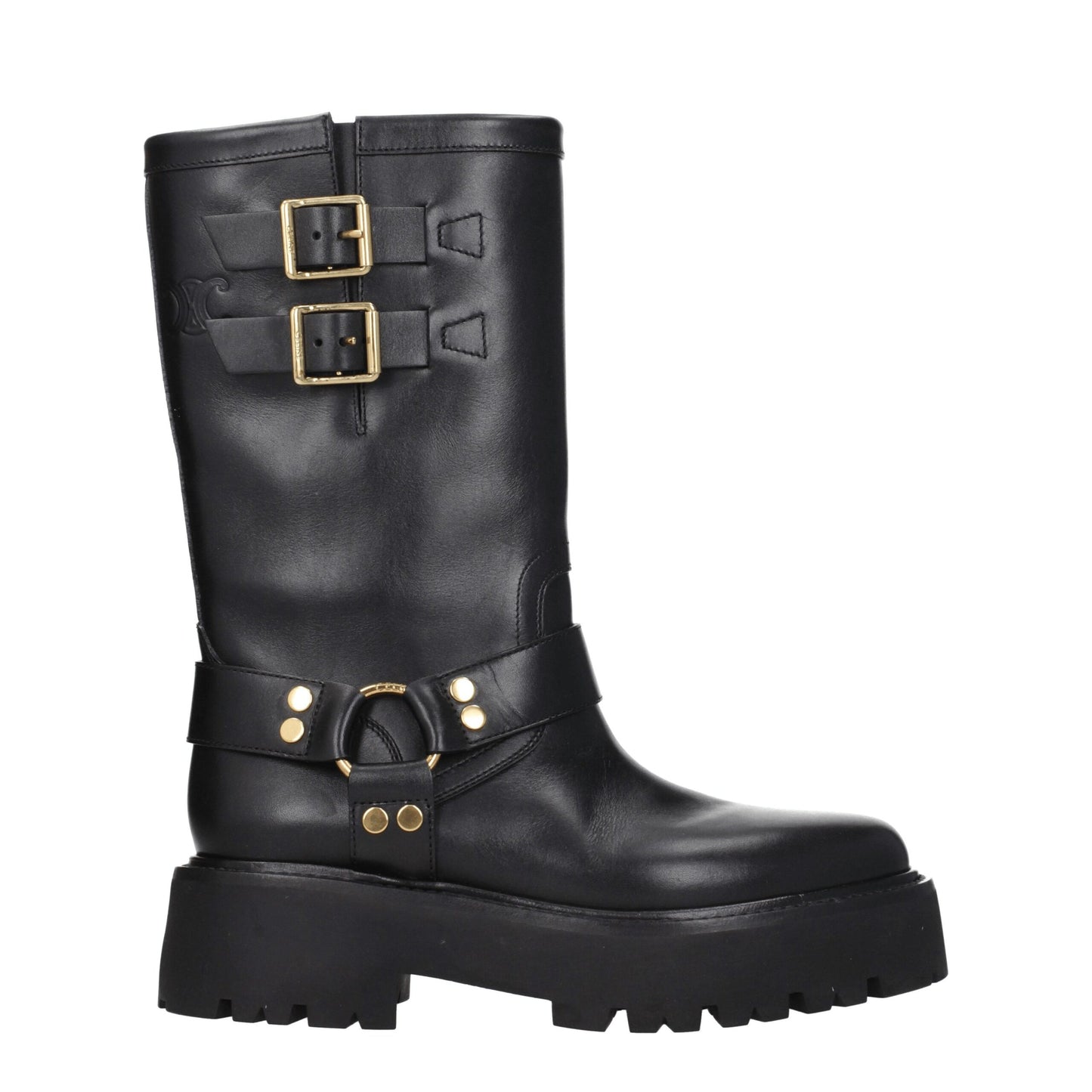 Celine Stiefeletten aus goldenem Leder