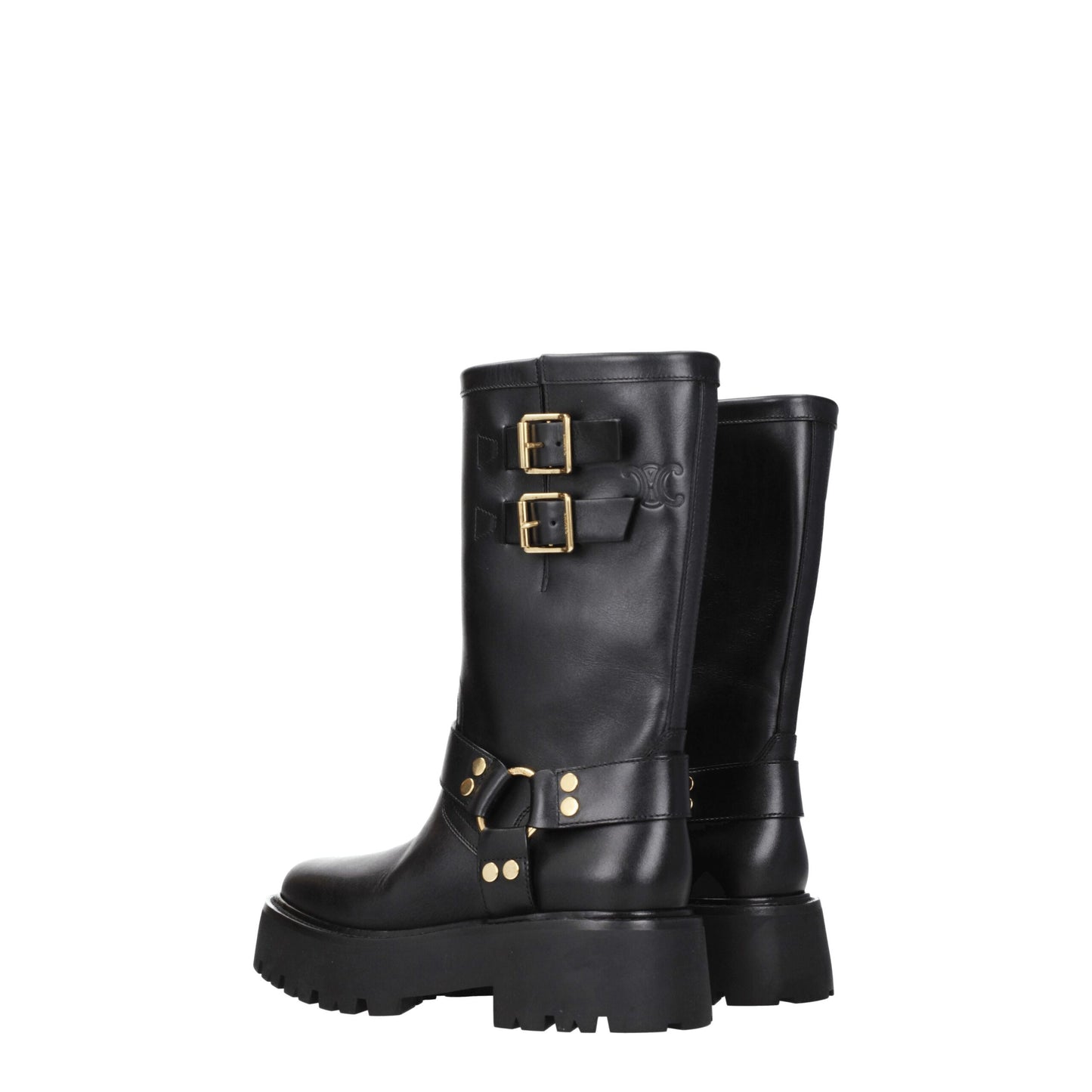 Celine Stiefeletten aus goldenem Leder