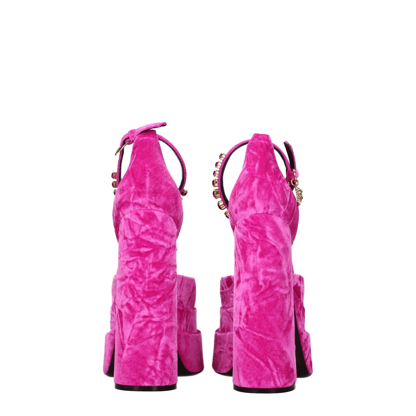 Plateformes en velours rose