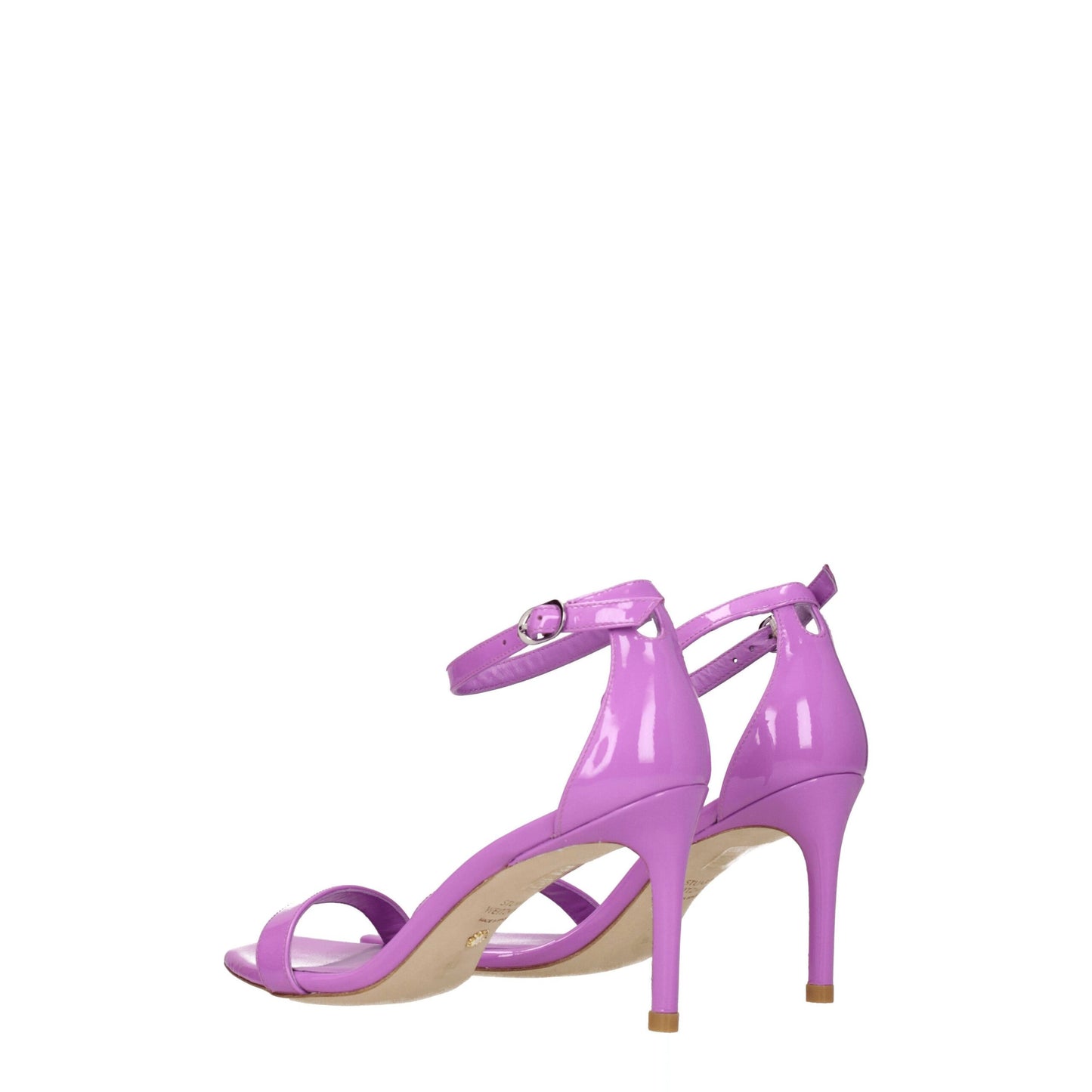Stuart Weitzman Lila Ledersandalen mit Stilettoabsatz