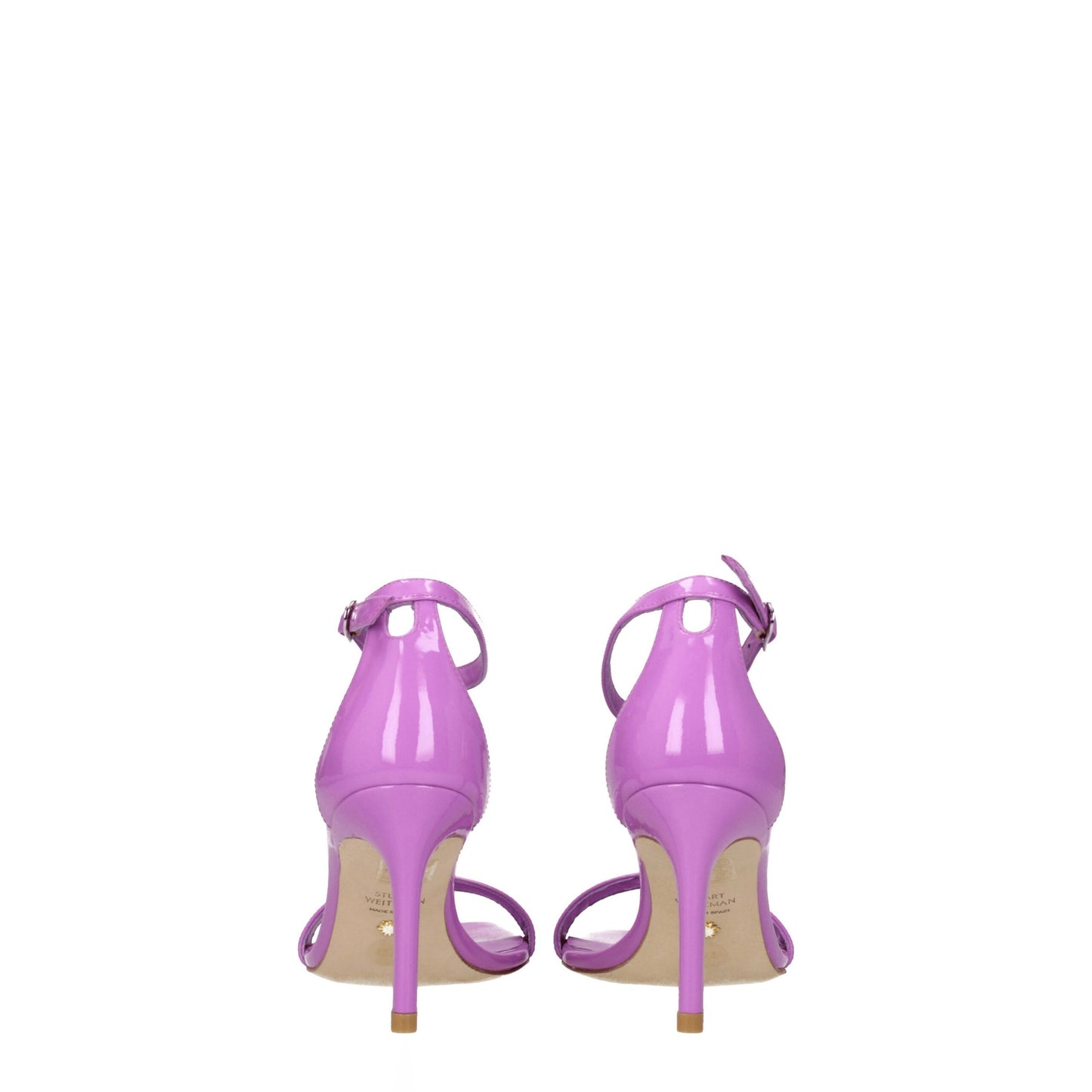Stuart Weitzman Lila Ledersandalen mit Stilettoabsatz