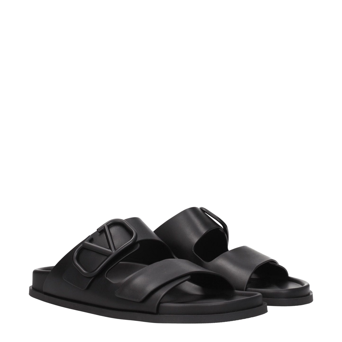 Valentino Garavani – Schwarze Slipper-Sandalen aus Leder