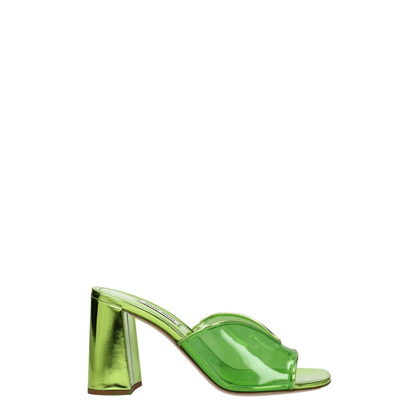 Plateformes en plexiglas vert Miu Miu