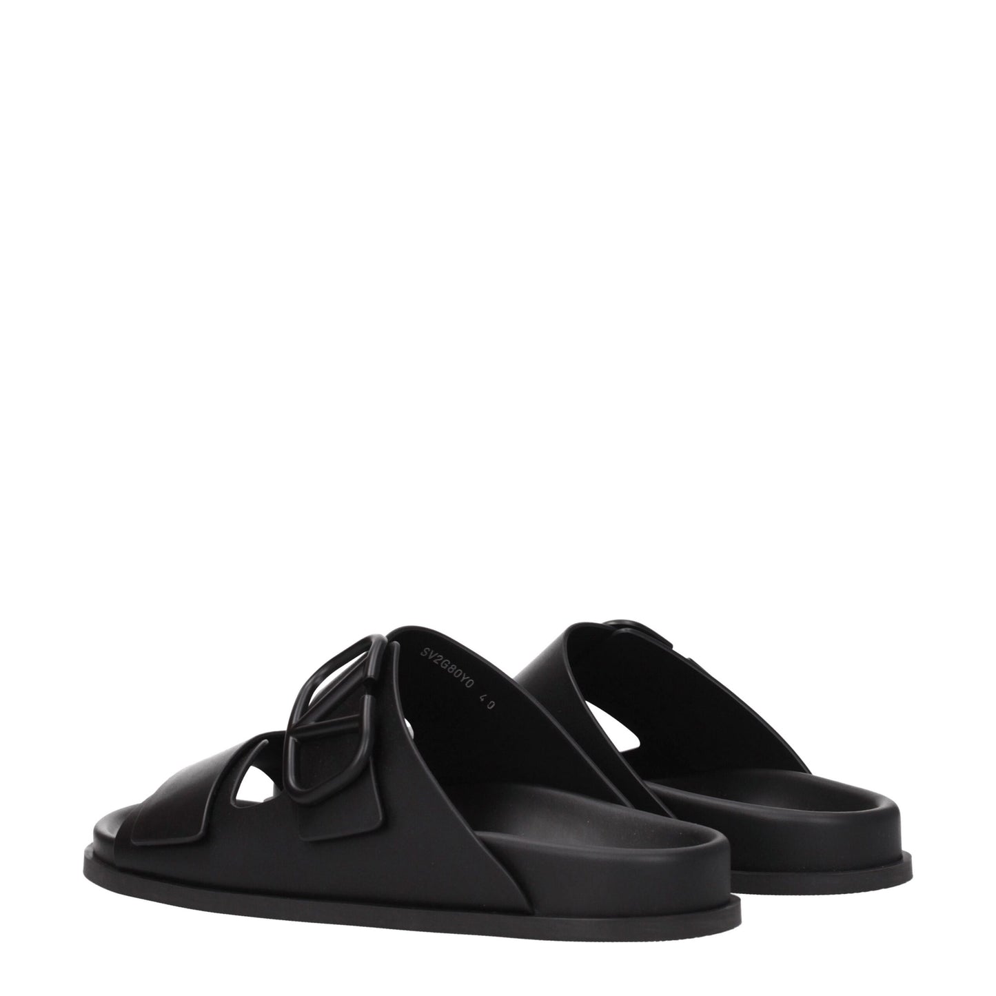 Valentino Garavani – Schwarze Slipper-Sandalen aus Leder