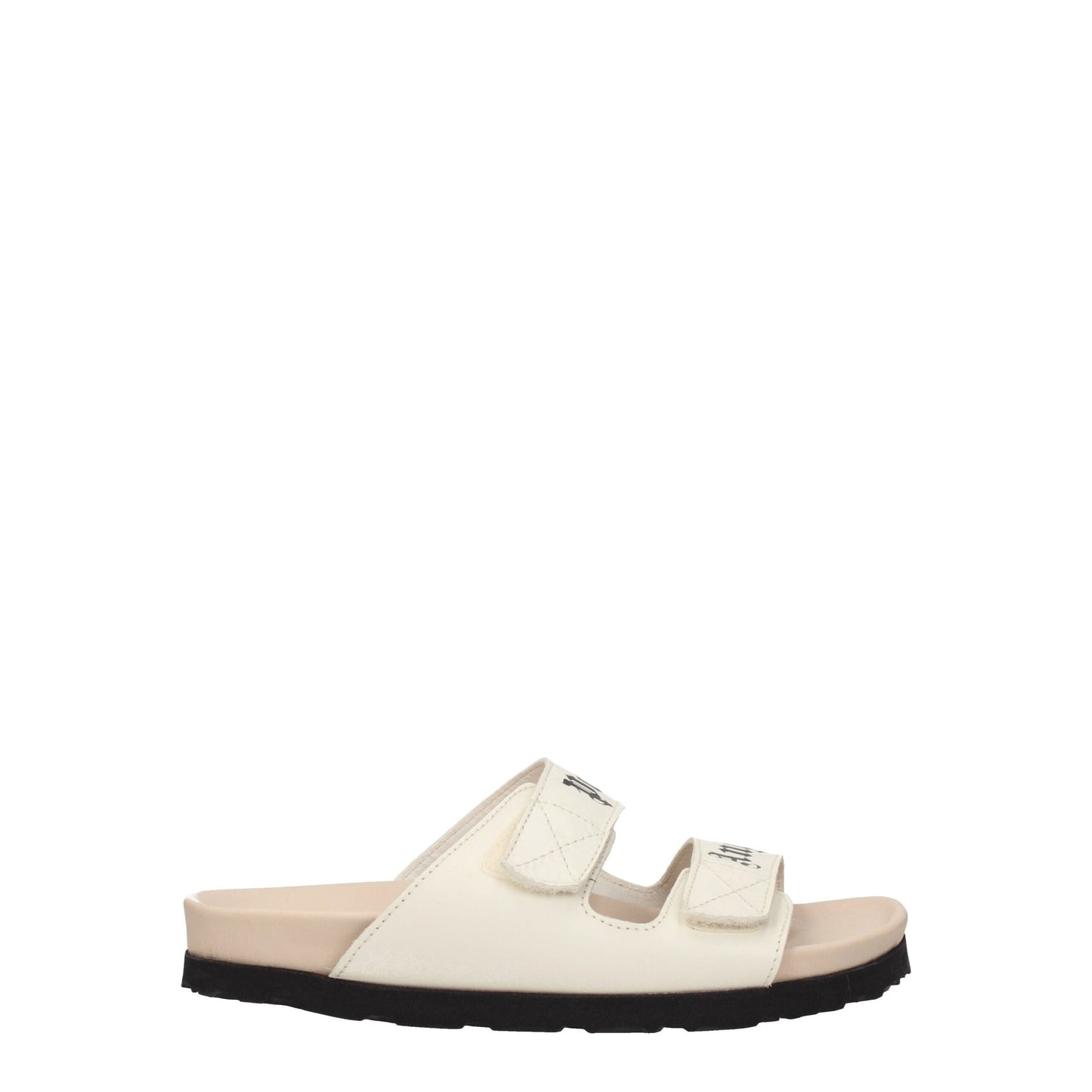 Sandales plates en cuir beige Palm Angels