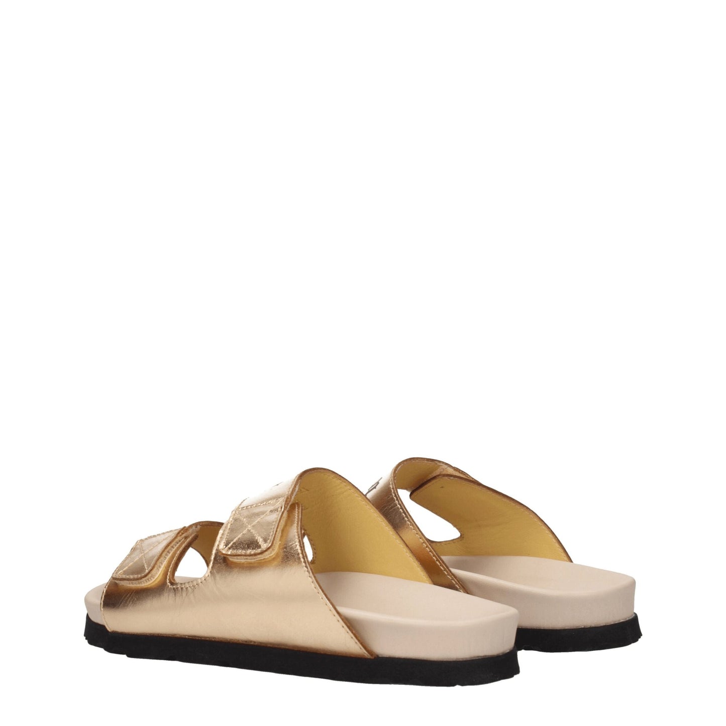 Palm Angels – Hausschuhe aus goldenem Leder