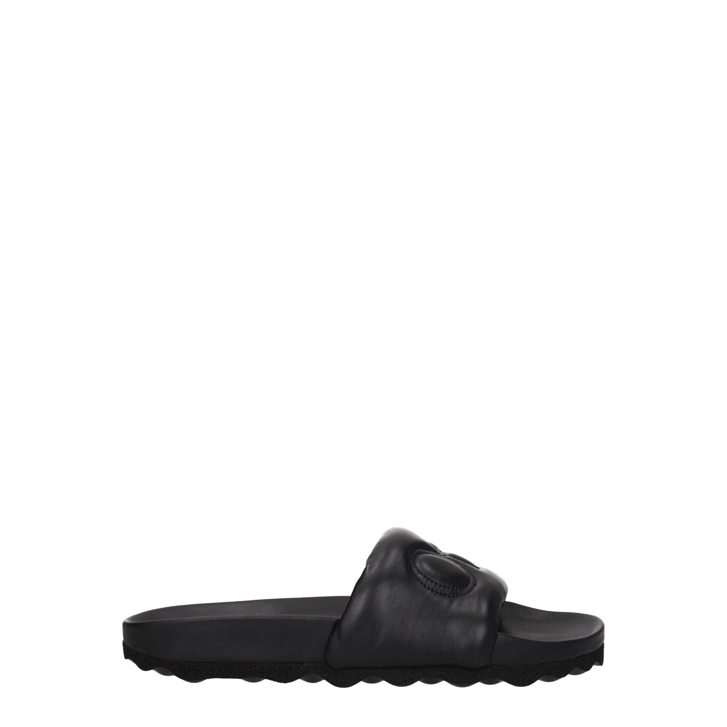 Off-White – Schwarze Leder-Slipper-Sandalen