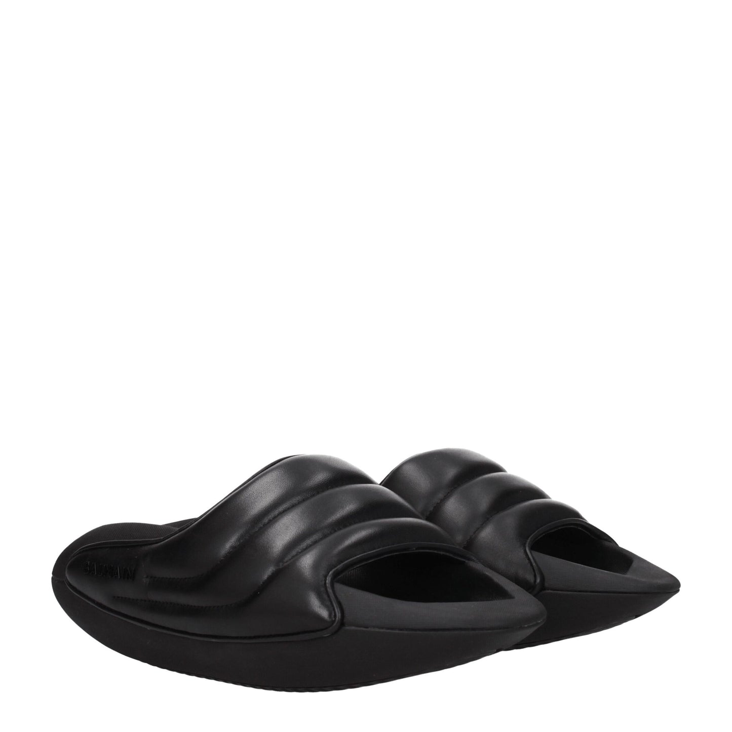 Balmain – Schwarze Slipper-Sandalen aus Leder