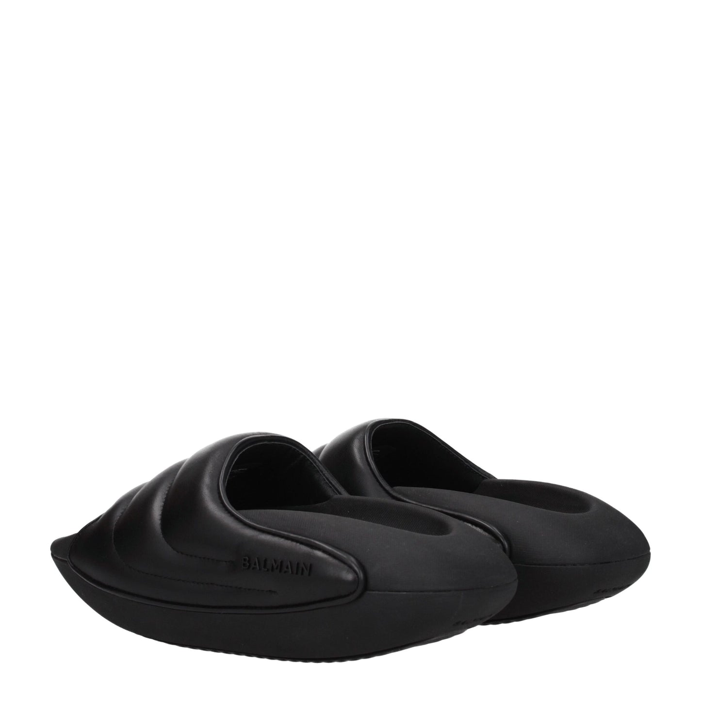 Balmain – Schwarze Slipper-Sandalen aus Leder