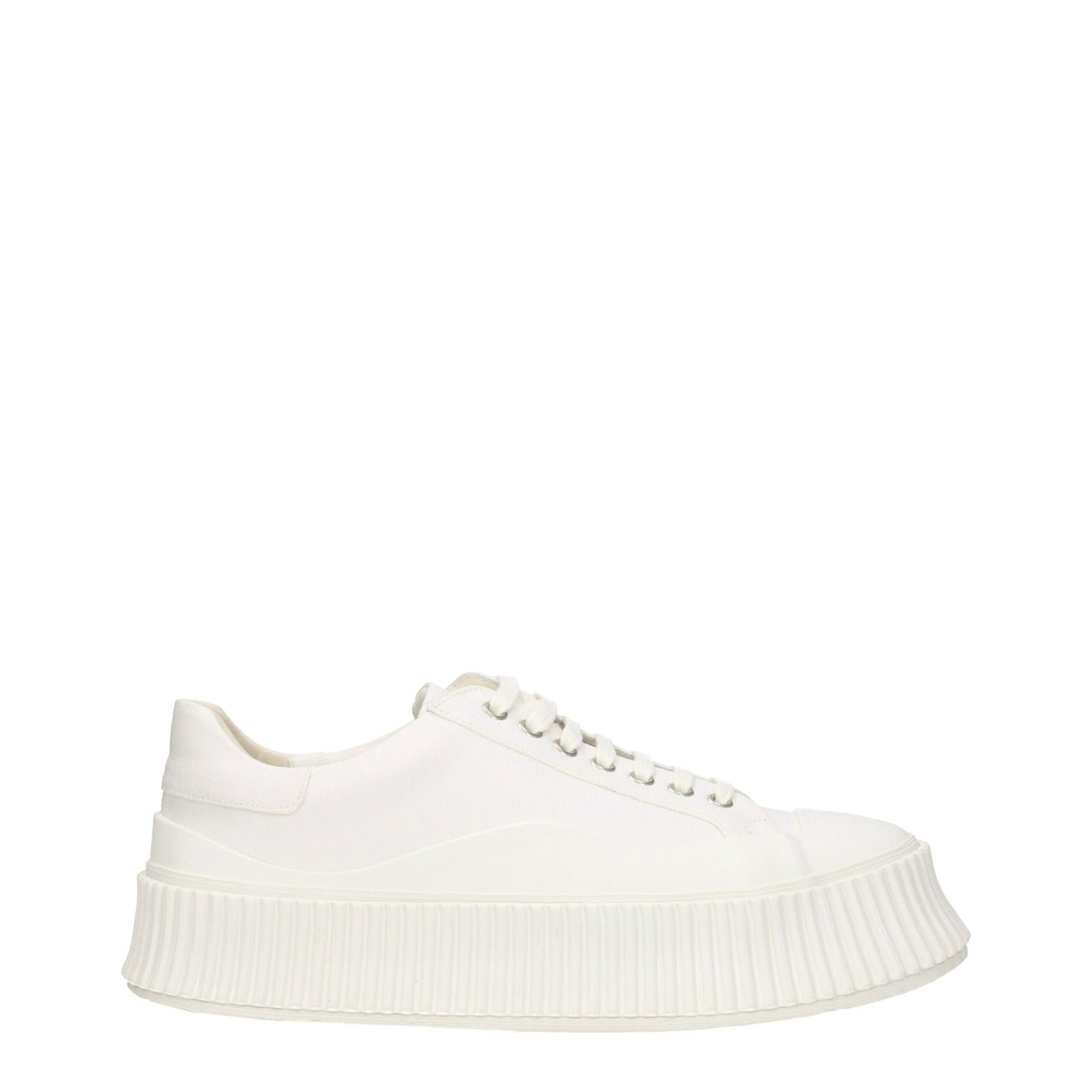 Baskets à plateforme en tissu blanc Jil Sander